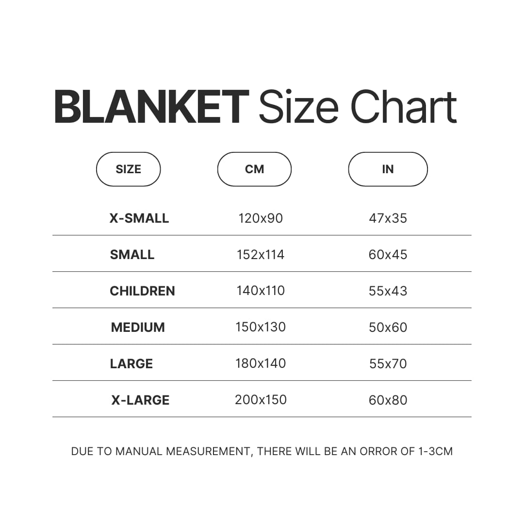 Blanket Size Chart - Xenoblade Chronicles Shop