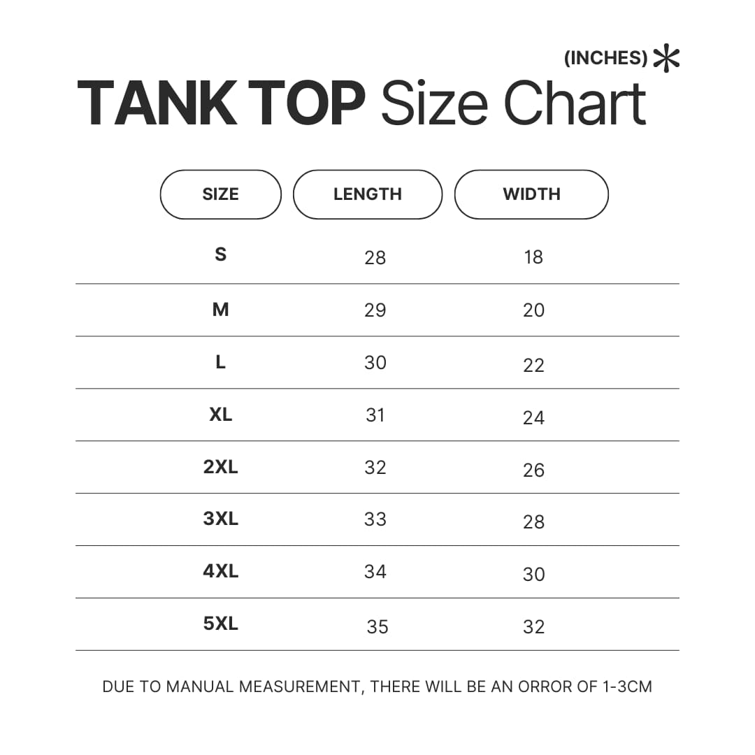 Tank Top Size Chart - Xenoblade Chronicles Shop