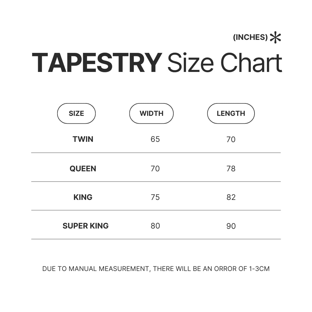 Tapestry Size Chart - Xenoblade Chronicles Shop