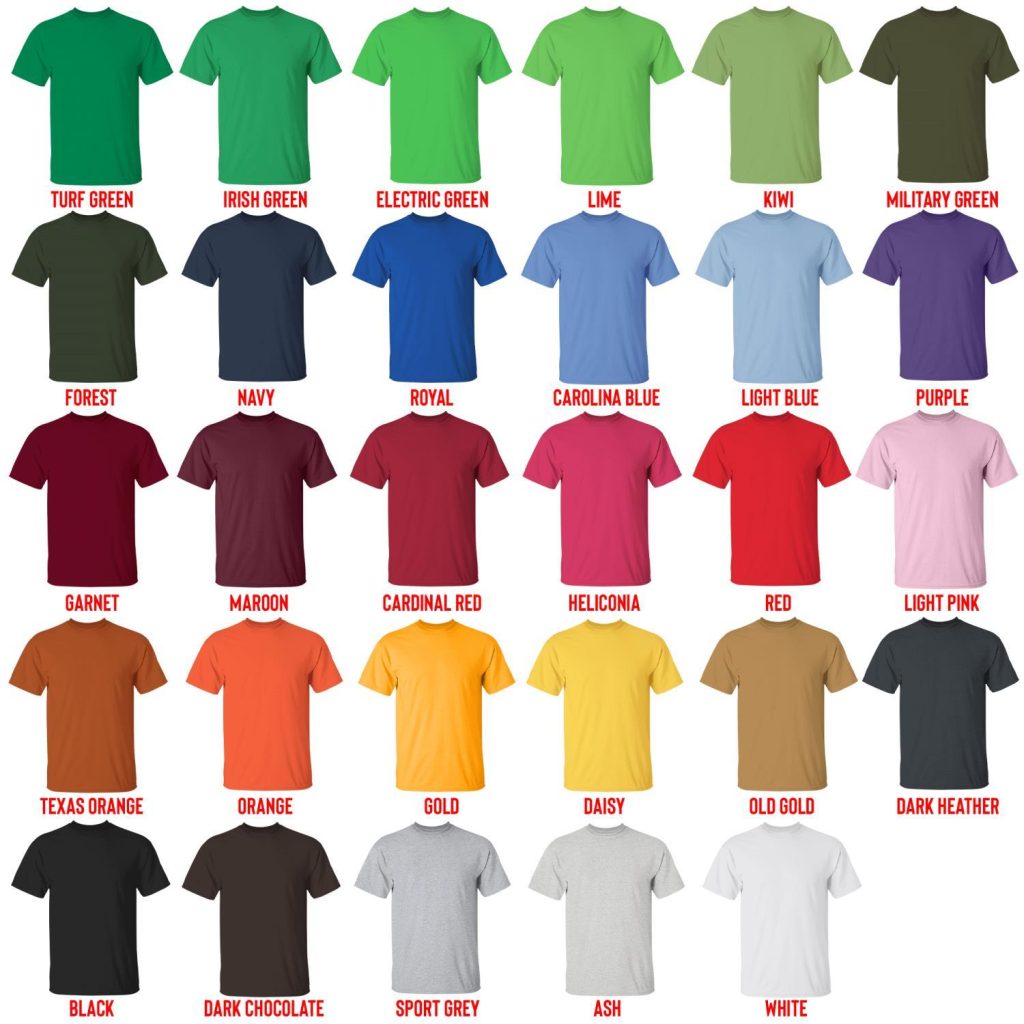 t shirt color chart - Xenoblade Chronicles Shop