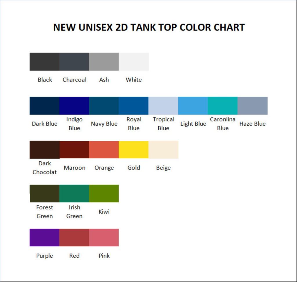 tank top color chart - Xenoblade Chronicles Shop